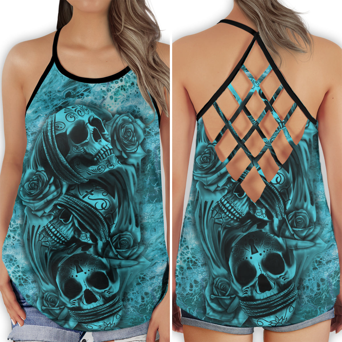Skull Gothic Club Dark Street Style Art - Hollow Tank Top