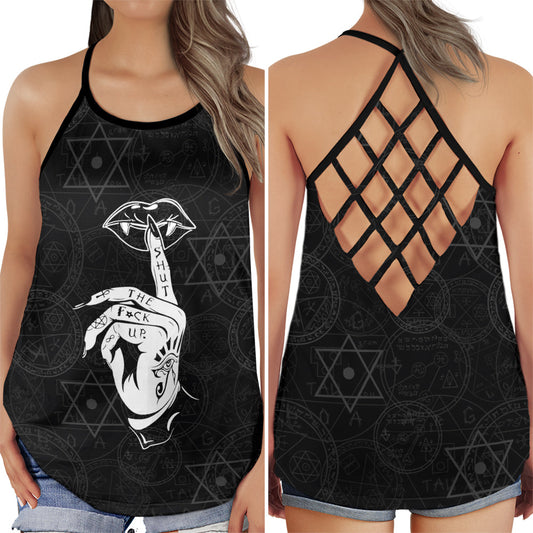 Gothic Skull Club Bold Lip Vibes - Hollow Tank Top