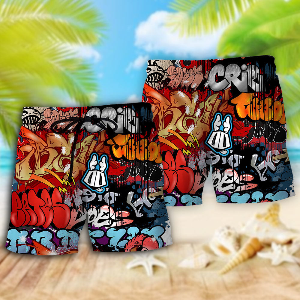 Graffiti Art Bold Color Expression – Beach Short