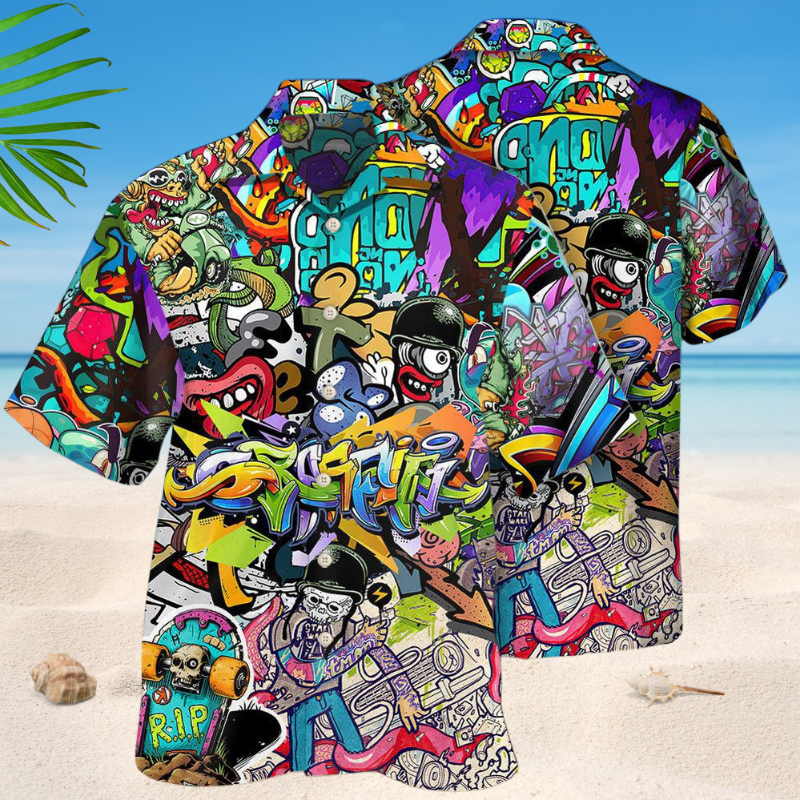 Graffiti Colorful Street Style – Hawaiian Shirt