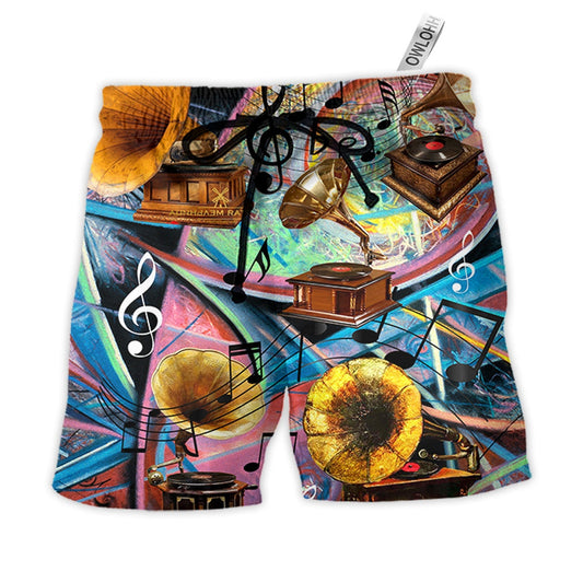 Beach Short / Adults / S Gramophone Record Style - Beach Short - Owls Matrix LTD