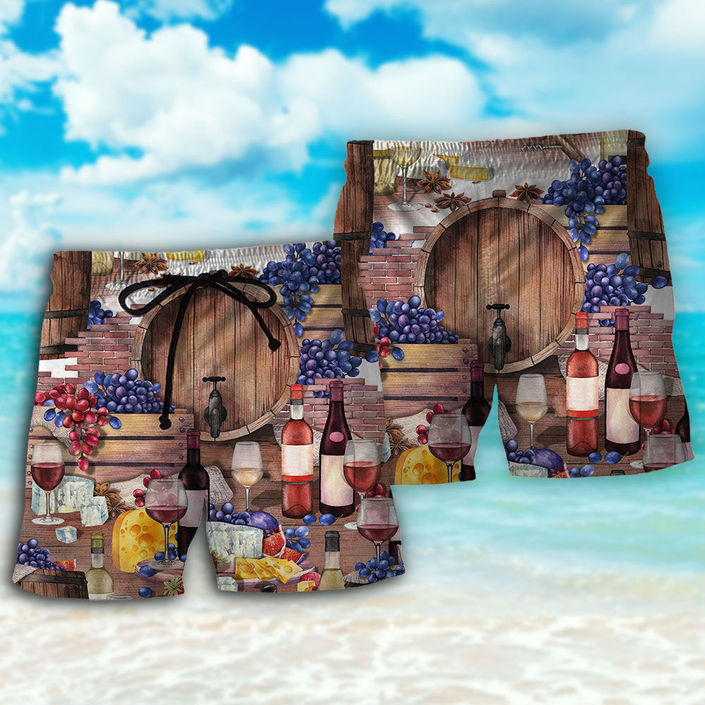 Wine Grape Art Style - Beach Short