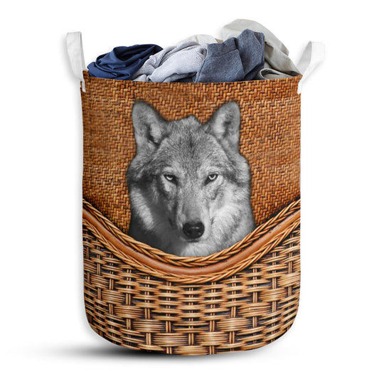 Gray Wolf Rattan Teaxture - Laundry Basket - Owls Matrix LTD