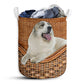 Great Pyrenees Dog Rattan Teaxture - Laundry Basket
