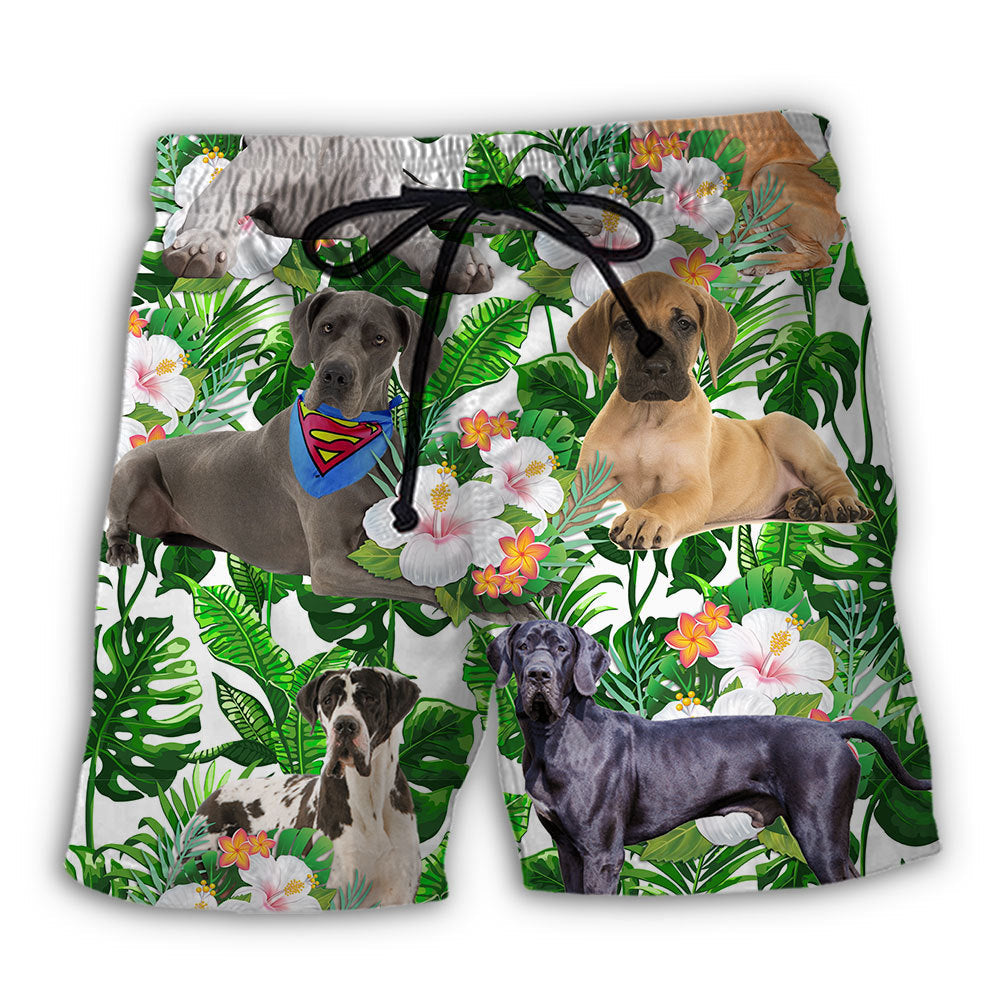 Great Dane Best Dog Dad Tropical Style – Beach Short