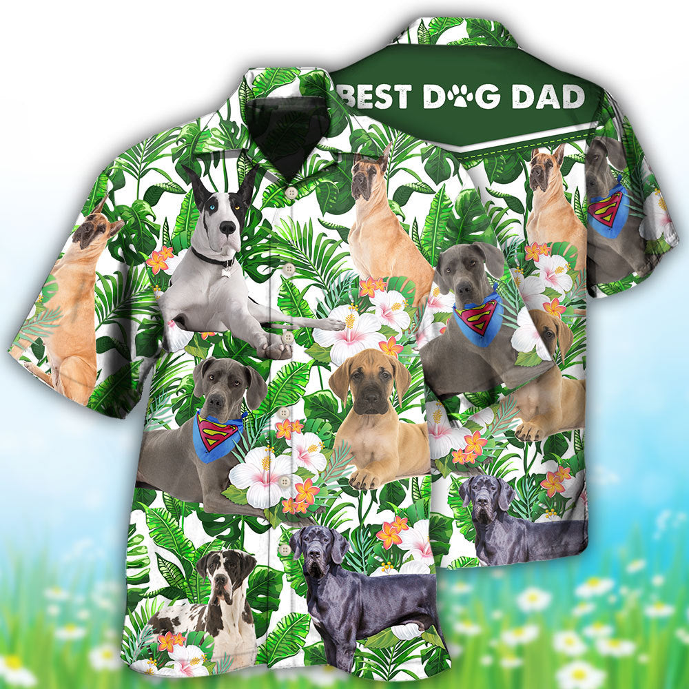 Great Dane Best Dog Dad Theme – Hawaiian Shirt