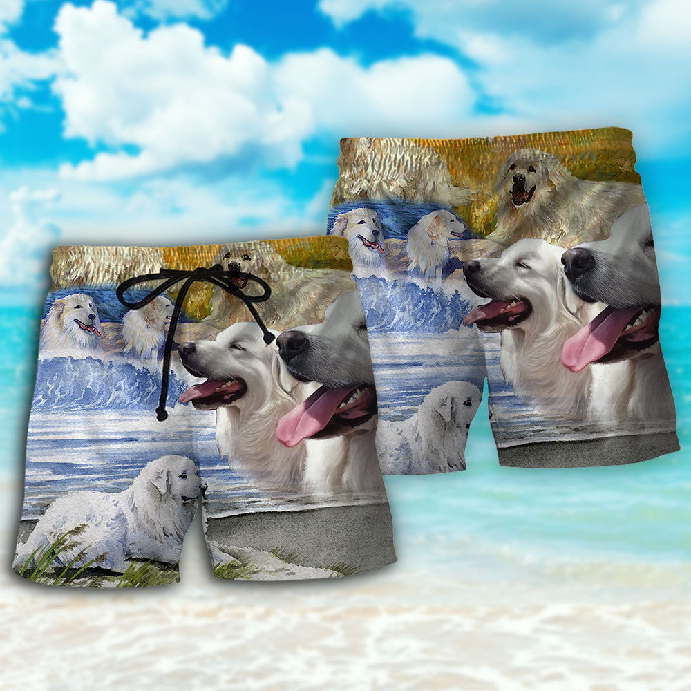 Great Pyrenees Artistic Dog Lover - Beach Short