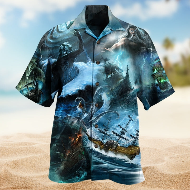 Greek Mythology Poseidon Inspired Limited Edition – Hawaiian Shirt
