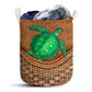 Green Turtle Rattan Teaxture - Laundry Basket - Owls Matrix LTD