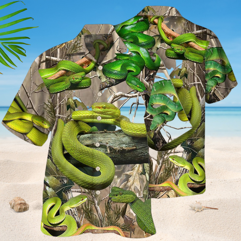 Green Snake Real Life Style – Hawaiian Shirt