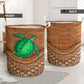 Green Turtle Rattan Teaxture - Laundry Basket - Owls Matrix LTD