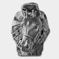 Grey Horse Style Art – 3D Hoodie