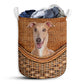 Greyhound Dog Rattan Teaxture - Laundry Basket - Owls Matrix LTD