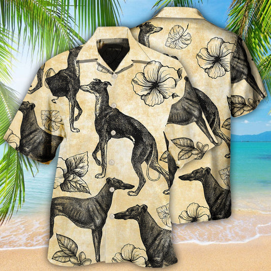 Greyhound Tropical Floral Style – Hawaiian Shirt