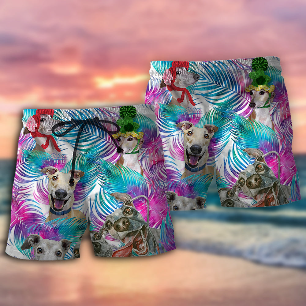 Greyhound Tropical Leaf Color Art – Beach Short