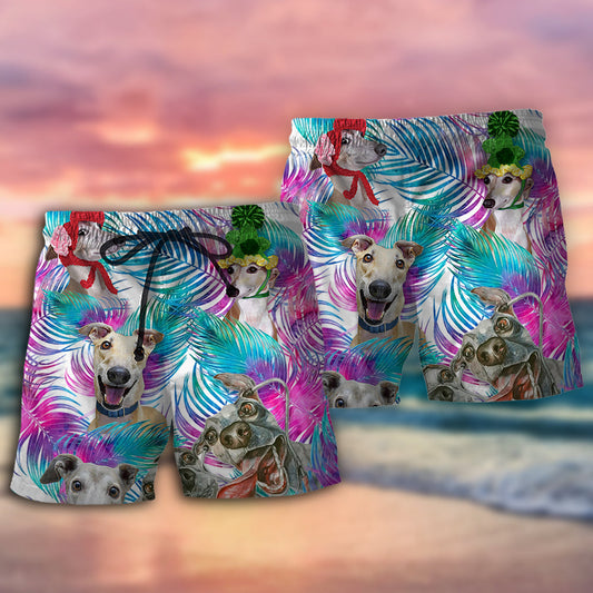 Greyhound Tropical Leaf Color Art – Beach Short