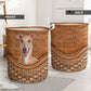 Greyhound Dog Rattan Teaxture - Laundry Basket - Owls Matrix LTD