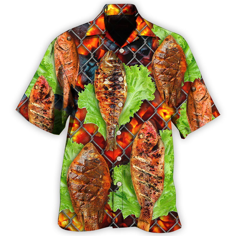 Grilled Fish BBQ Food Art – Hawaiian Shirt
