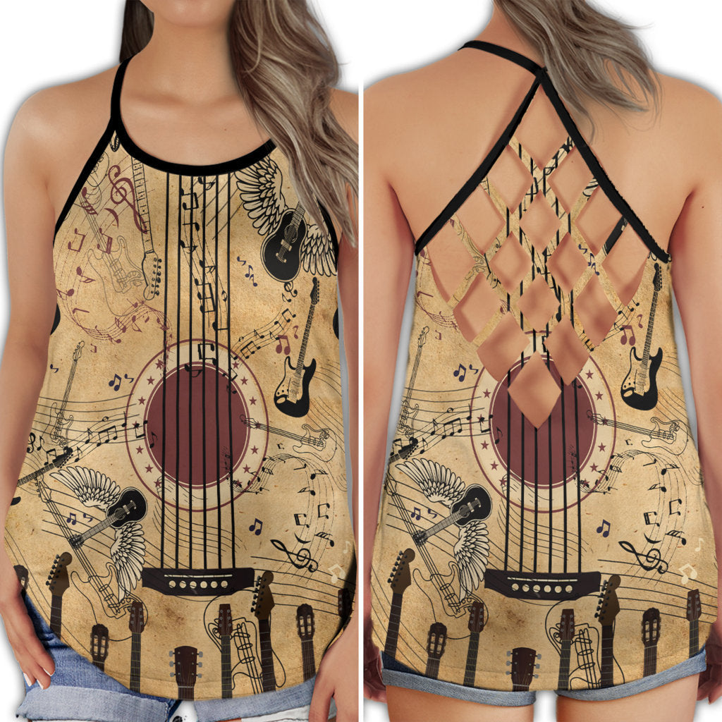 Guitar Soul Warm Color Vibes - Hollow Tank Top