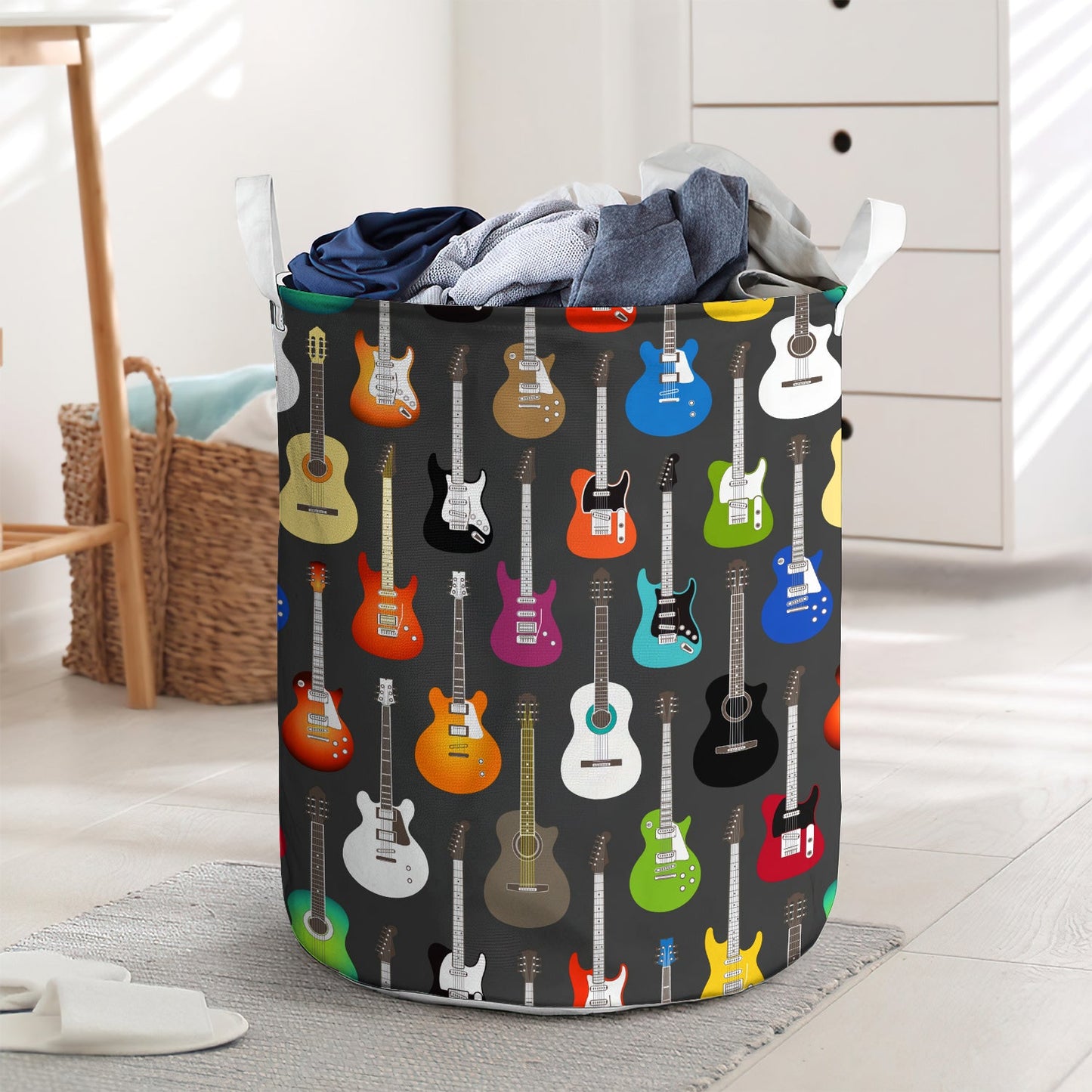 Many color guitar lover - Laundry basket - LAUB02TNH260222-Owls Matrix