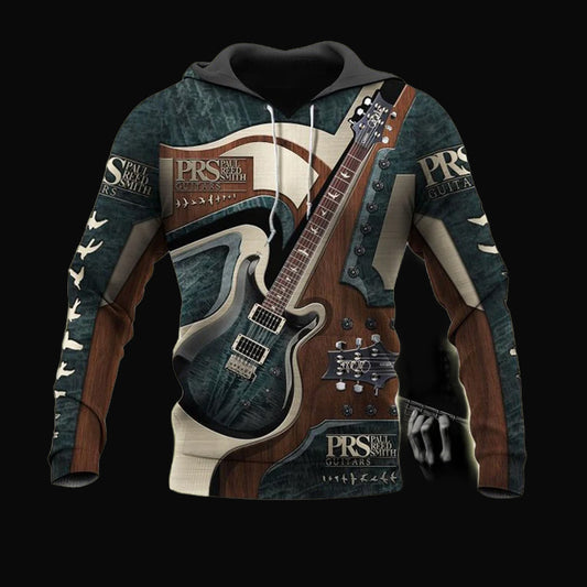 Guitar Metal And Wood Art - 3D Hoodie