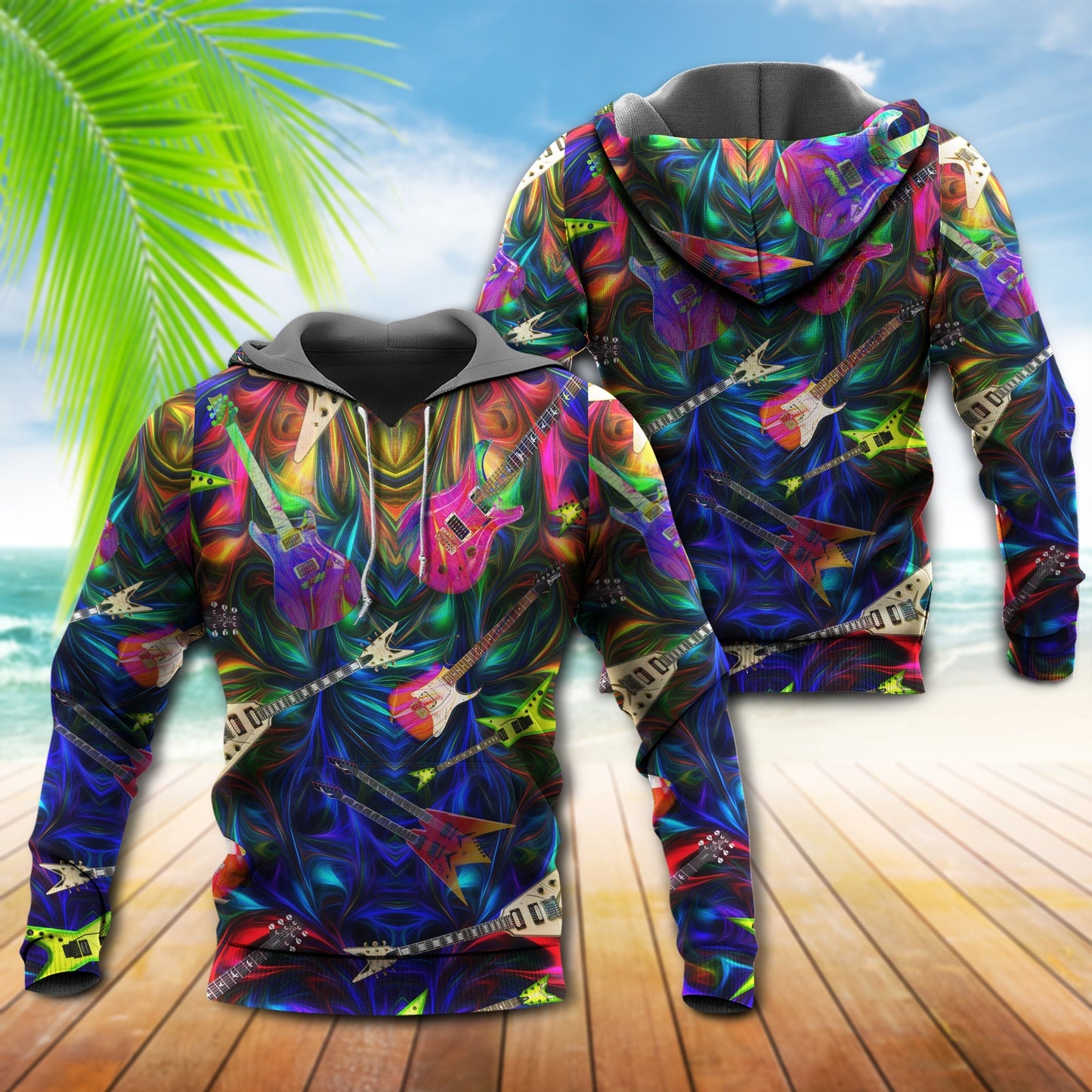 Electric Guitar Music Power - 3D Hoodie