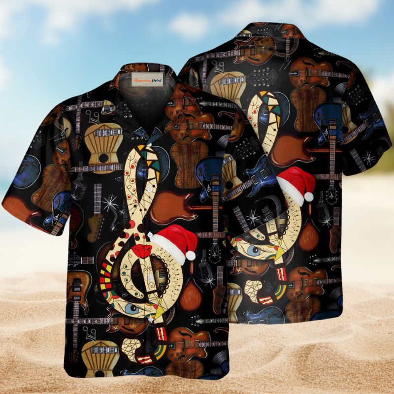 Guitar Neon Christmas Style – Hawaiian Shirt