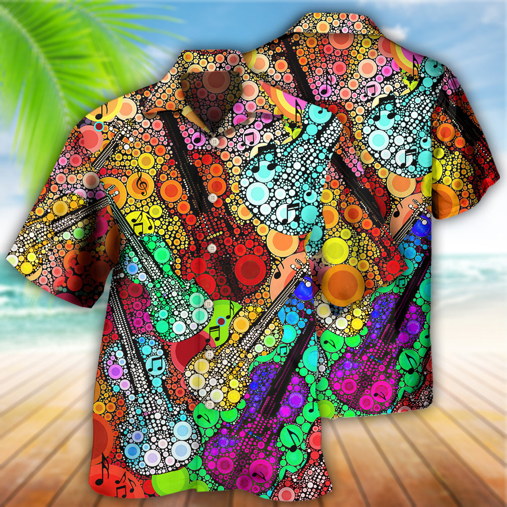 Guitar Scroll Bubble Vintage Style - Hawaiian Shirt
