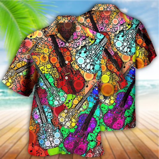 Guitar Scroll Bubble Vintage Style - Hawaiian Shirt
