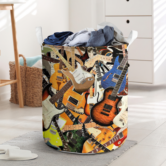 Guitar addiction messy style - Laundry basket - LAUB03NGC010322 - Owls Matrix LTD