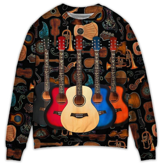 Guitar Lover Happy Life Music Style – Sweater - Ugly Christmas Sweater