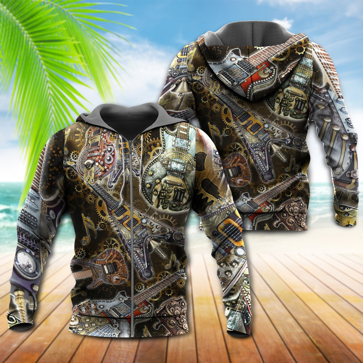 Guitar Machine Style - 3D Hoodie4