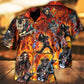 Guitar Skull Fire Art Style Pattern – Hawaiian Shirt