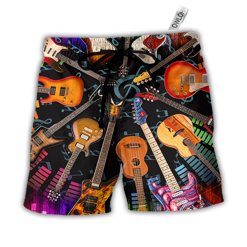 Beach Short / Adults / S Guitar Love Music Style - Beach Short - Owls Matrix LTD