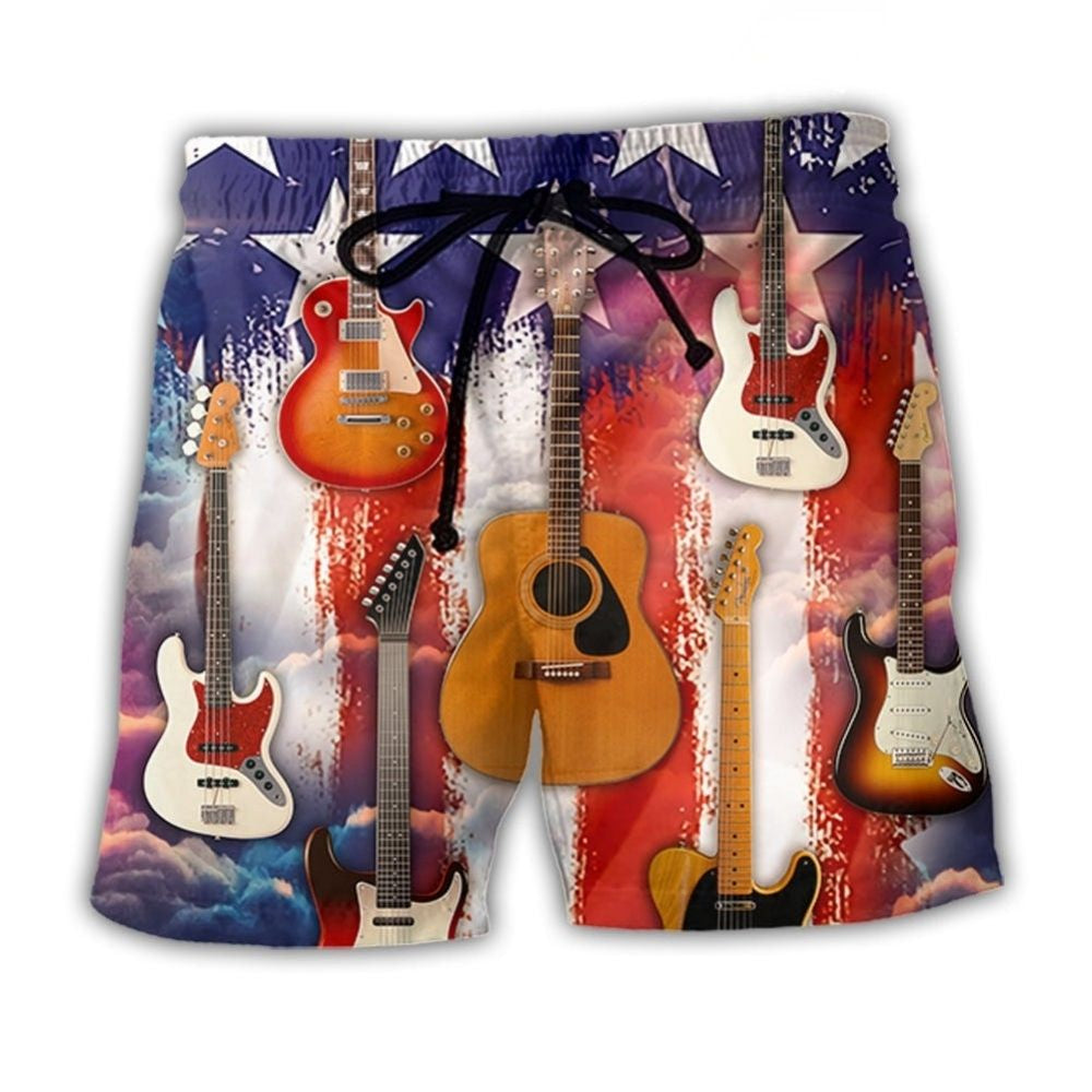 Guitar USA Star Independence Day - Beach Short