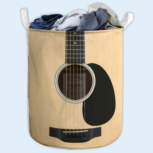 M: 21.65"x15.75" (55x40 cm) Guitar Vintage Style - Laundry Basket - Owls Matrix LTD