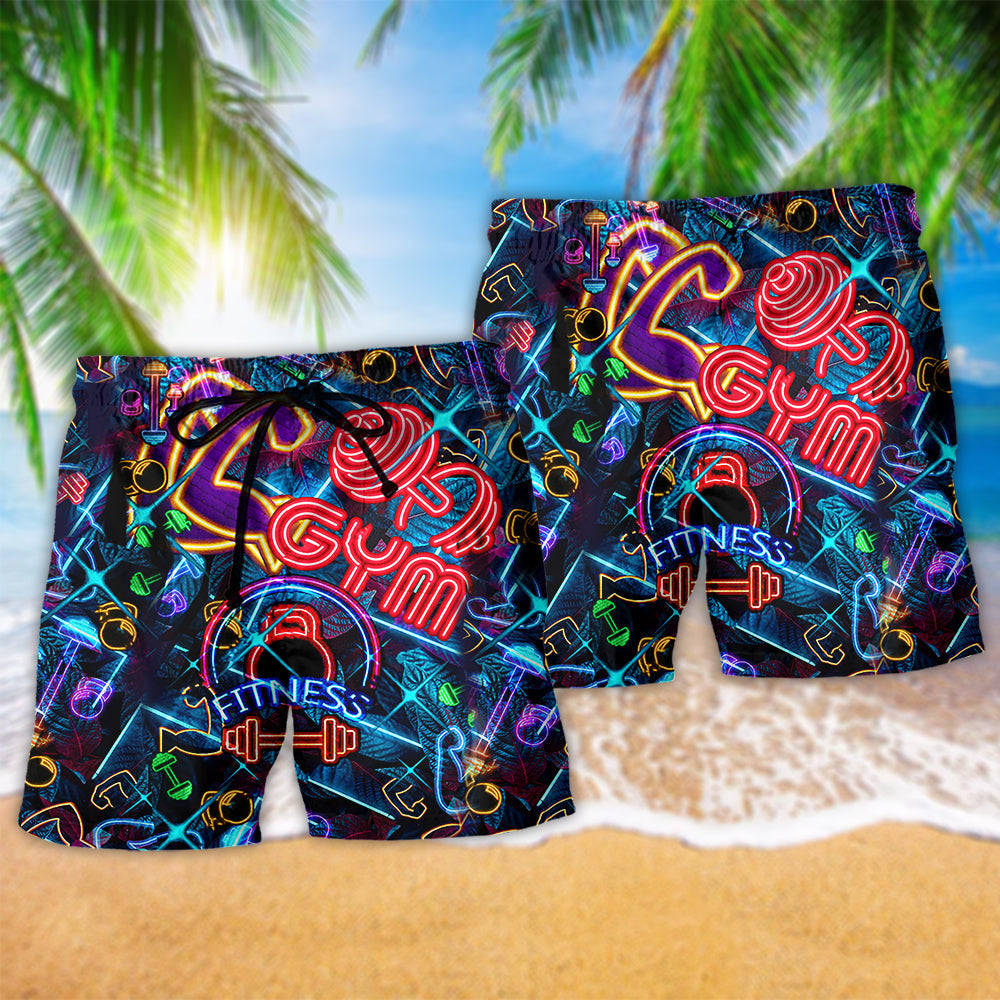 Gym Love Fitness Neon Art – Beach Short