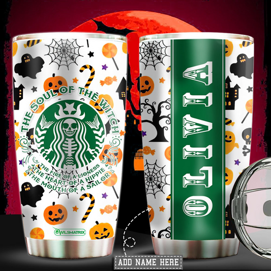 Halloween The Soul Of The Witch Personalized 20 Oz Tumbler For Hot Cold Drinks And Travel