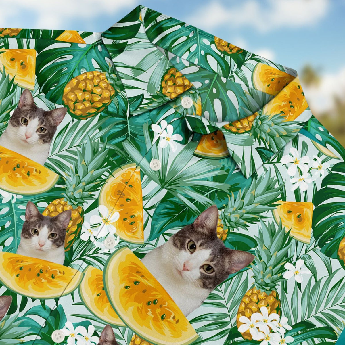 Custom Photo Family Pet Face - Gift For Yourself, Family, Hawaii Vibe - Personalized Hawaiian Shirt