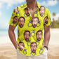 Custom Funny Face Bachelor Party Wedding Gift – Custom Photo Hawaiian Shirt