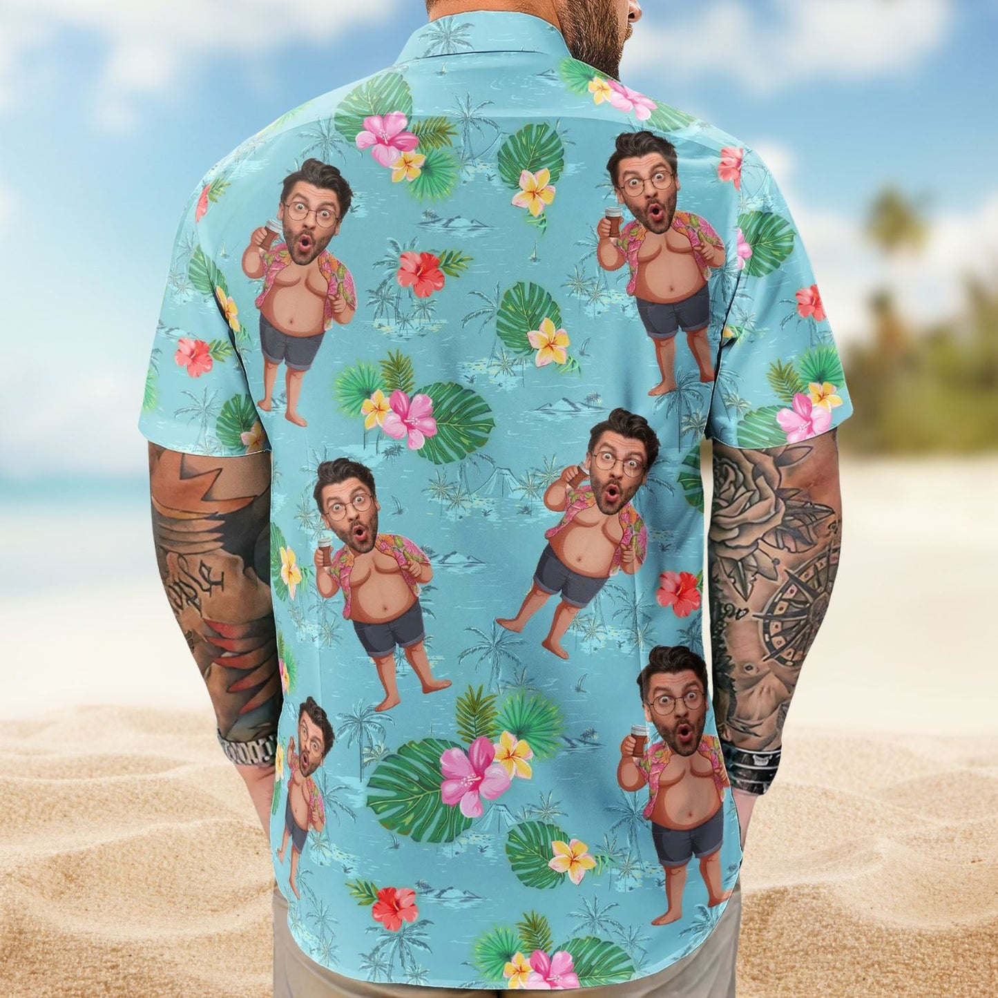 Custom Funny Face – Personalized Photo Hawaiian Shirt