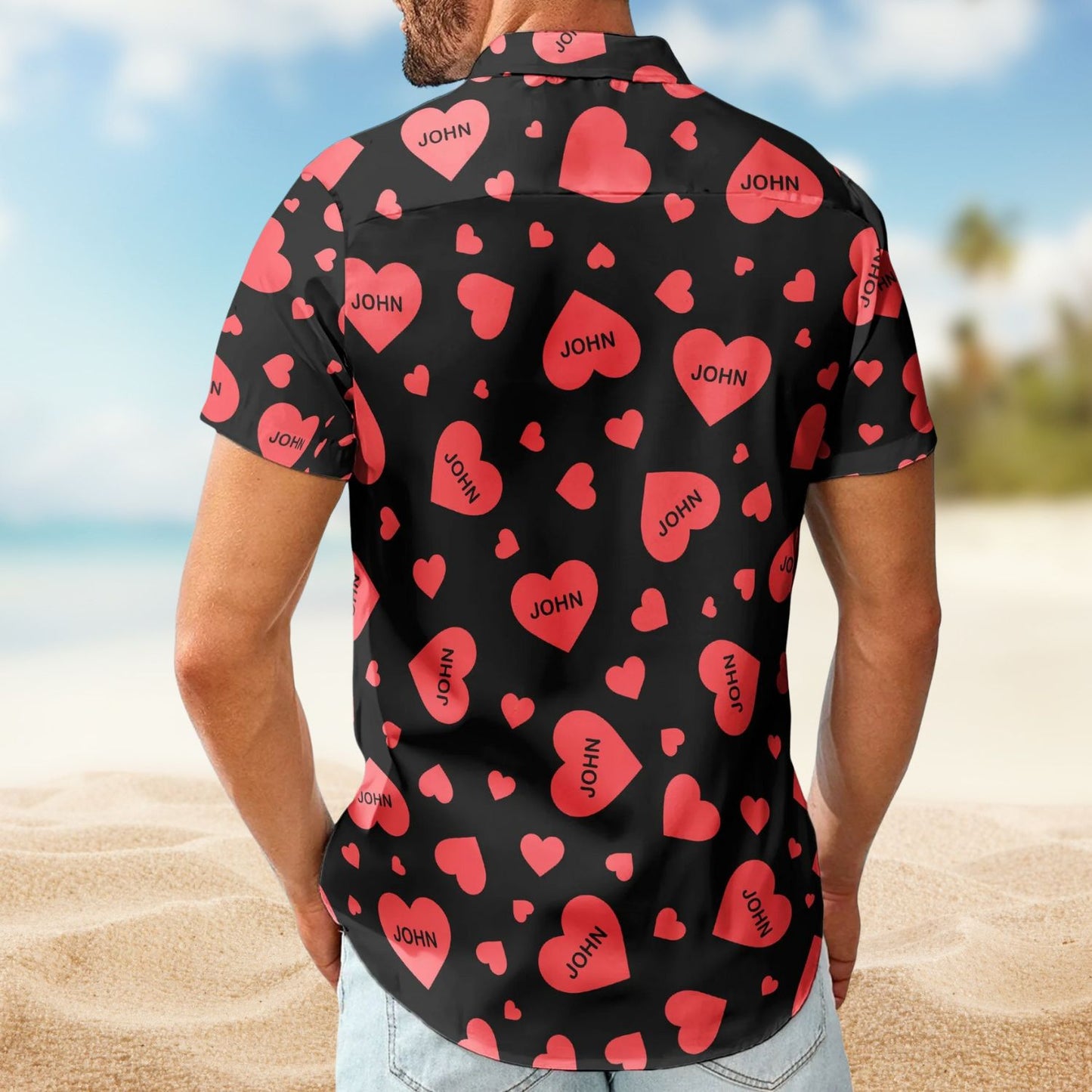 Custom Heart with Name Vintage Aloha Valentine’s Day Gift – Custom Hawaiian Shirts