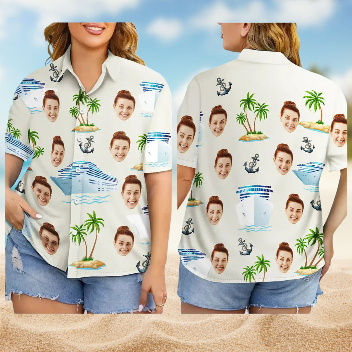Custom Photo Cruising Pattern – Personalized Hawaiian Shirt