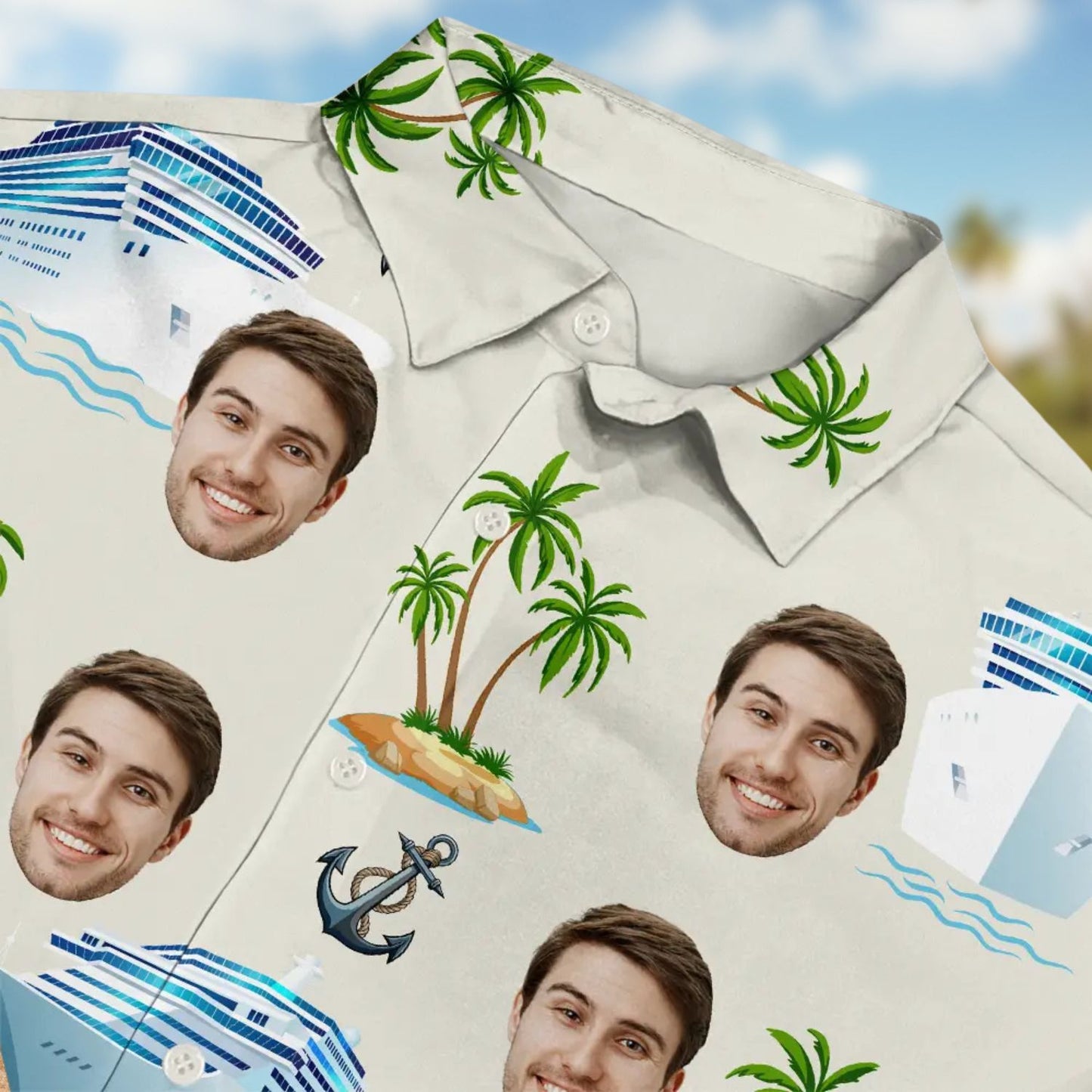 Custom Photo Cruising Pattern – Personalized Hawaiian Shirt