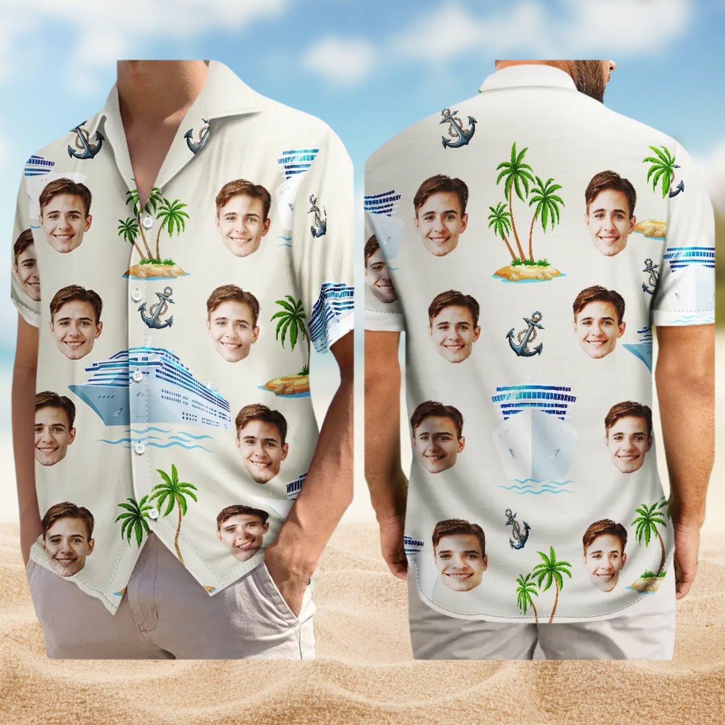 Custom Photo Cruising Pattern – Personalized Hawaiian Shirt