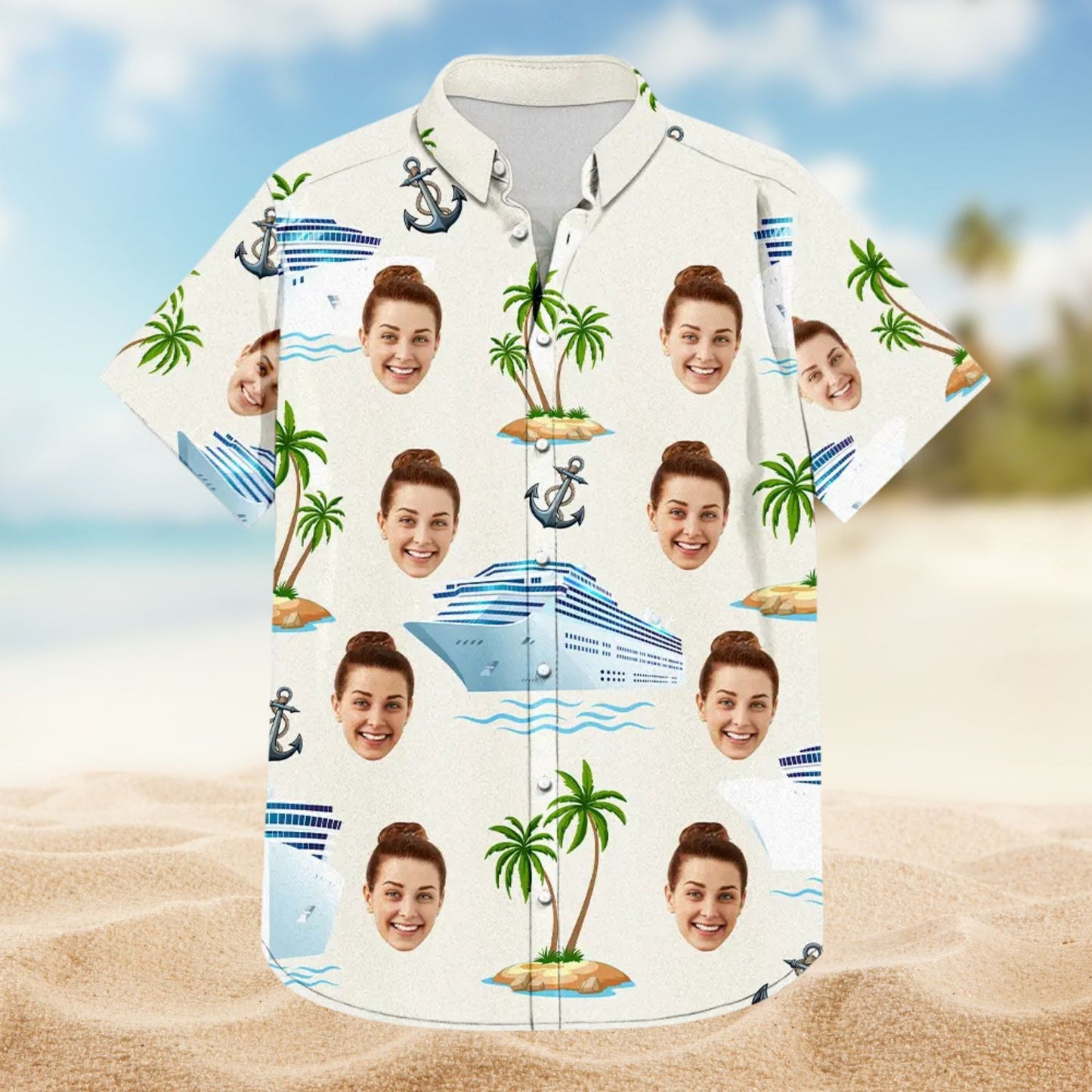 Custom Photo Cruising Pattern – Personalized Hawaiian Shirt