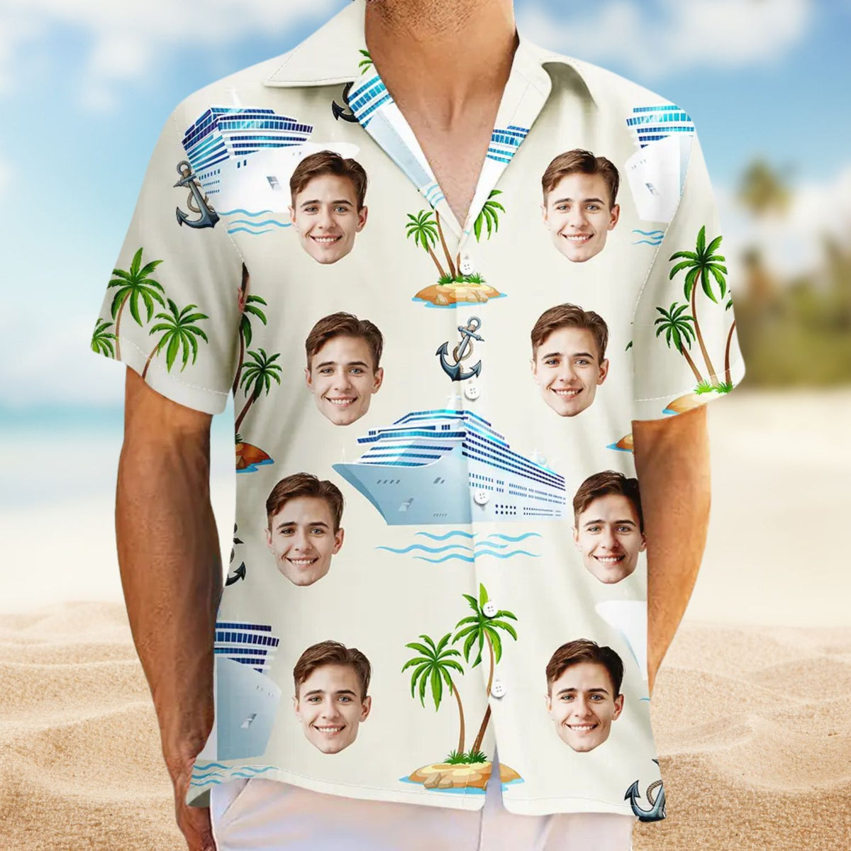 Custom Photo Cruising Pattern – Personalized Hawaiian Shirt