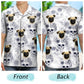 Custom Photo Skull Family Pet Face Tropical Leaf Gift for Men, Dog & Cat Lovers – Personalized Hawaiian Shirt
