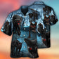 Halloween Black Cat Spooky Art – Hawaiian Shirt