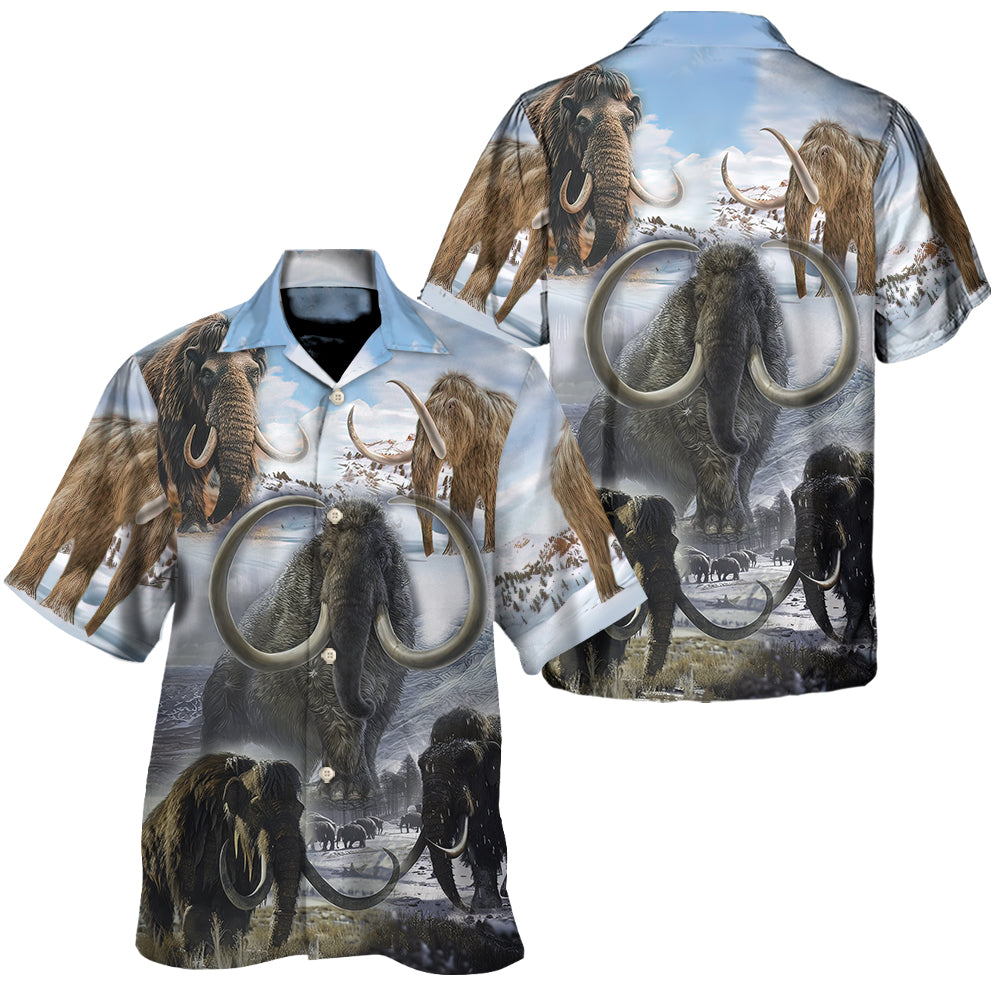 Mammoths Roamed Far And Wide Elephant Heritage Style – Hawaiian Shirt